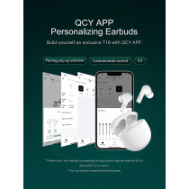 Qcy T18 Melobuds True Wireless Earbuds With Quad Microphone & Cvc8.0 Noise Cancelling Touch Control Low Latency Bluetooth 5.2 Aptx Voice - White