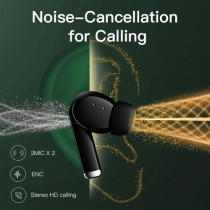 Qcy T19 True Wireless Smart Earbuds With Quad Microphone & Enc Stereo Hd Calling Hifi Bluetooth 5.1 Touch Control Low Latency 30Hrs Battery - Black