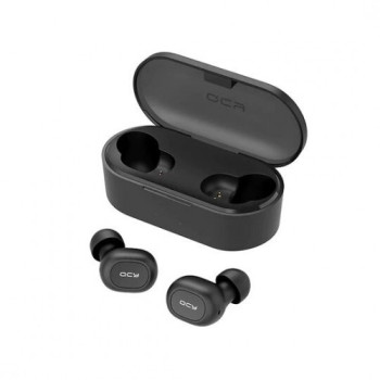 Qcy T2C True Wireless Earphones With Dual Microphone Noise Cancelling Cvc6.0 Ultra-Low Latency Hd Sound Bluetooth 5.0 Hifi Stereo In-Ear Headphone - Black