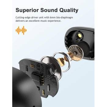Qcy T2C True Wireless Earphones With Dual Microphone Noise Cancelling Cvc6.0 Ultra-Low Latency Hd Sound Bluetooth 5.0 Hifi Stereo In-Ear Headphone - Black