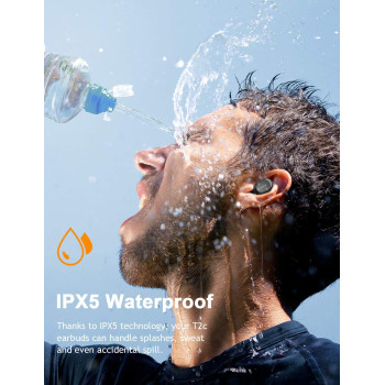 Qcy T2C True Wireless Earphones With Dual Microphone Noise Cancelling Cvc6.0 Ultra-Low Latency Hd Sound Bluetooth 5.0 Hifi Stereo In-Ear Headphone - Black