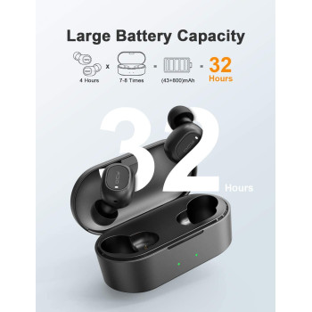 Qcy T2C True Wireless Earphones With Dual Microphone Noise Cancelling Cvc6.0 Ultra-Low Latency Hd Sound Bluetooth 5.0 Hifi Stereo In-Ear Headphone - Black