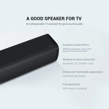 Xiaomi Redmi Tv Soundbar Bluetooth Speaker Deep Bass 30W Speaker Wired & Wireless Bluetooth 5.0 / Spdif / Aux - Black