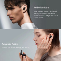 Xiaomi Redmi Airdots 2 True Wireless Earbuds Touch Control Bluetooth Earphone Clear Calls Mic Wireless Earbuds Voice Control Support Ipx4 Water Resistance 12 Hours Battery Life - Black