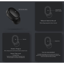 Xiaomi Redmi Airdots 2 True Wireless Earbuds Touch Control Bluetooth Earphone Clear Calls Mic Wireless Earbuds Voice Control Support Ipx4 Water Resistance 12 Hours Battery Life - Black