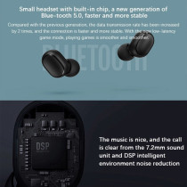 Xiaomi Redmi Airdots 2 True Wireless Earbuds Touch Control Bluetooth Earphone Clear Calls Mic Wireless Earbuds Voice Control Support Ipx4 Water Resistance 12 Hours Battery Life - Black