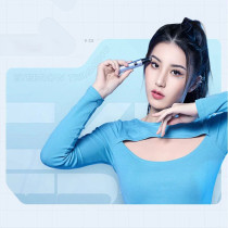 Showsee C3-B Electric Nose Hair Trimmer & Eyebrow Trimmer Dual Use For Male & Female 1000Mah Rechargeable Battery - Blue