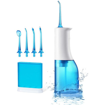 Soocas W3 Pro Portable Oral Irrigator 7 Gears + 4 Nozzle 1300 Pulsed Power Water Flosser 240Ml Detachable Water Tank Ipx7 Waterproof - Blue