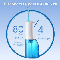 Soocas W3 Pro Portable Oral Irrigator 7 Gears + 4 Nozzle 1300 Pulsed Power Water Flosser 240Ml Detachable Water Tank Ipx7 Waterproof - Blue