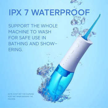 Soocas W3 Pro Portable Oral Irrigator 7 Gears + 4 Nozzle 1300 Pulsed Power Water Flosser 240Ml Detachable Water Tank Ipx7 Waterproof - Blue