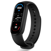 Xiaomi Mi Smart Band 6 Sport Watch 1.56Inch Amoled Hd Screen 24H Heart Rate/Stress/Sleep Monitoring Spo2 & Female Health Tacking 5Atm Waterproof - Black