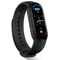 Xiaomi Mi Smart Band 6 Sport Watch 1.56Inch Amoled Hd Screen 24H Heart Rate/Stress/Sleep Monitoring Spo2 & Female Health Tacking 5Atm Waterproof - Black