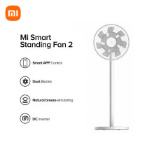 Xiaomi Mi Smart Standing Fan 2 Dual Blades Electric Fan With Bluetooth Mobile App Control & Voice Control 100 Levels Adjustable Speed 14M Wind Range Floor Fan - White