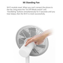 Xiaomi Mi Smart Standing Fan 2 Dual Blades Electric Fan With Bluetooth Mobile App Control & Voice Control 100 Levels Adjustable Speed 14M Wind Range Floor Fan - White