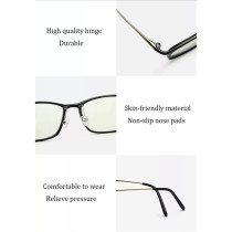 Xiaomi Hmj01Ts Protective Computer Eye Glasses Anti Blue Ray 40% Blue Light Blocking Rate Gold-Plastic Hybrid Frame Tr90 Stainless Steel Pc Lens-Black