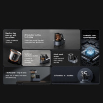 Xiaomi Mcc01M Smart Cooking Robot 8-Inch Hd Touch Screen With Built-In 200+ Recipe Electric Cooker 1700W - Black