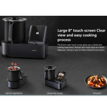 Xiaomi Mcc01M Smart Cooking Robot 8-Inch Hd Touch Screen With Built-In 200+ Recipe Electric Cooker 1700W - Black