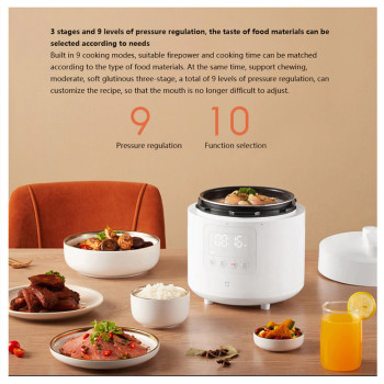 Xiaomi Mijia Smart Electric Pressure Cooker 2.5L Smart App Control Multifunction Electric Cooker 1000W - White