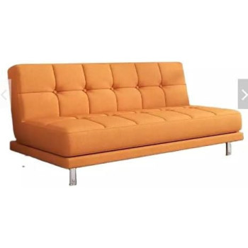 Fabric Sofa Living Room Small Apartment Modern Minimalist Bedroom Three-Seat Sofa Bed, Folding Dual-Use Sofa Bed, Orange