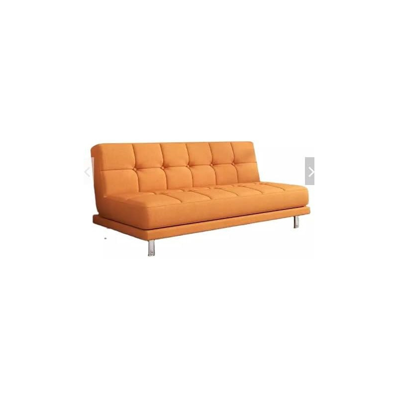 Fabric Sofa Living Room Small Apartment Modern Minimalist Bedroom Three-Seat Sofa Bed, Folding Dual-Use Sofa Bed, Orange