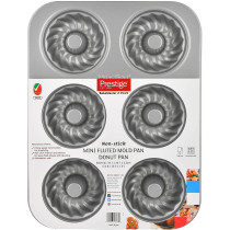 Prestige Non Stick Mini Fluted Mold Pan, Grey (PR46178)
