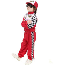 FITTO Kids Halloween Racer Cosplay Red Race Car Driver Uniform Costume Set