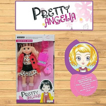 Fitto Blond Hair Poseable American Doll with Hat, Leopard Dress & Red Jacket Pretty Doll 14Inch Size with Accessories Toys For Girls