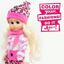 Fitto Blond Hair Poseable American Doll with Pink Hat & Pink Shawl Pretty Doll 14Inch Size with Accessories Toys For Girls