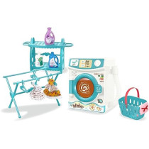 FITTO Kids Washing machine playset, Realistic Pretend Play Appliance For Kids, clothes with basket and clothes hanging rack, interactive educational toy, Gift for Boys Girls Age 3+, Blue