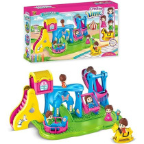 Fitto Playground Station Playset, Stimulates Imagination Creativity Teamplay, with 3 Dolls, Swings, Slides, Multicolour Toys Set