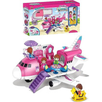 Fitto Airplane Jet Station Playset, Toddler Pink Dream Jet Plane, with Toy Accessory, Toys, Pink