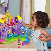 Fitto Princess Mini Castle Dollhouse with 4 Rooms Small 2 Storey Castle Houses Playset with 2 Dolls Furniture 1 Horse Carriage multicolour