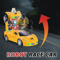 Fitto 2 In 1 Transformer Sports Car Transform Automatically From Robot Mode To Sports Car Mode with Light and Music