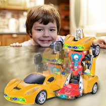 Fitto 2 In 1 Transformer Sports Car Transform Automatically From Robot Mode To Sports Car Mode with Light and Music