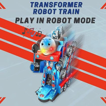 Fitto 2 In 1 Transformer Train Transform Automatically From Robot Mode To Train Mode with Light and Music