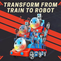 Fitto 2 In 1 Transformer Train Transform Automatically From Robot Mode To Train Mode with Light and Music