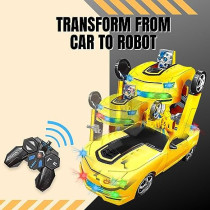 Fitto 2 In 1 Remote Control Bumble Car One Button Transformation From Robot Mode To Sports Car Mode with Light and Music