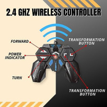 Fitto 2 In 1 Remote Control Bumble Car One Button Transformation From Robot Mode To Sports Car Mode with Light and Music