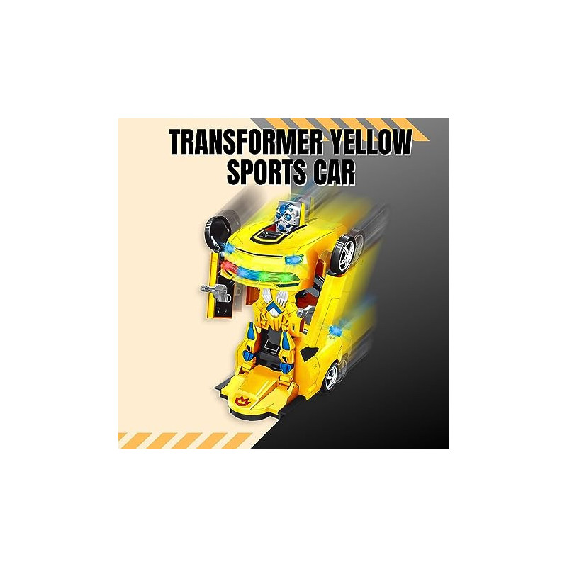 Fitto 2 In 1 Remote Control Bumble Car One Button Transformation From Robot Mode To Sports Car Mode with Light and Music