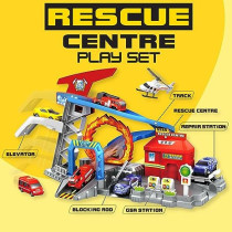 Fitto Adventure Rollo Coaster Theme Park Playset with Car Crane, Slide, Stunt Loop, and 4 Die Cast Cars