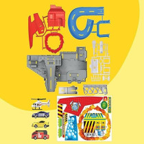 Fitto Adventure Rollo Coaster Theme Park Playset with Car Crane, Slide, Stunt Loop, and 4 Die Cast Cars