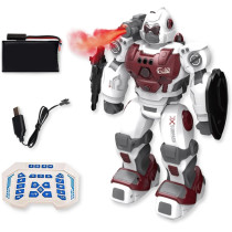 Fitto Battle Remote Control Smart Robot, Gorilla Theme with Smoke Water Vapor and Weapons, Moving Leg, Programmable RC Robot with Rechargeable Battery, White