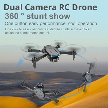 Fitto Mobile App and Remote Control Drone with Camera Toy, 2 Rechargeable Batteries, Advanced Fordable Drone, Easy To Fly with Flight Aids 360 Flips and More, Black