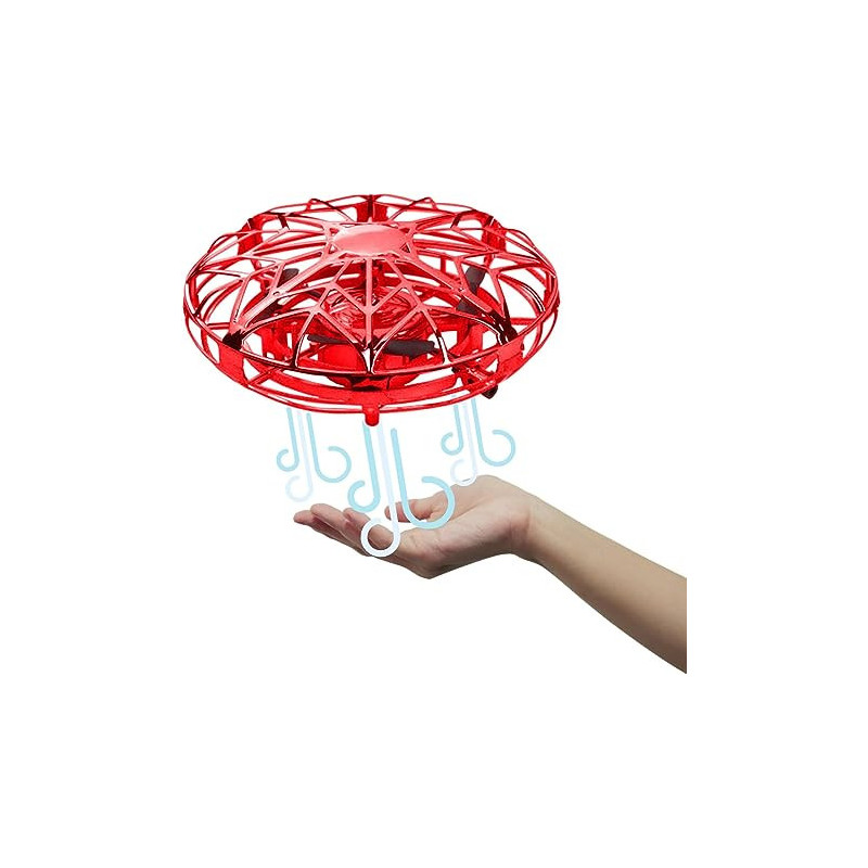 Fitto Safe Hand Drone For Kids, Hover Drone with Motion Sensor and Rechargeable Battery, Red