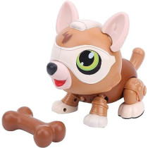 FITTO Singing Robotic Dog, Robot Puppy, Boys and Girls Christmas Gifts for Kids Over 3 Years Birthday Gifts, Magic Pet Dog Brown