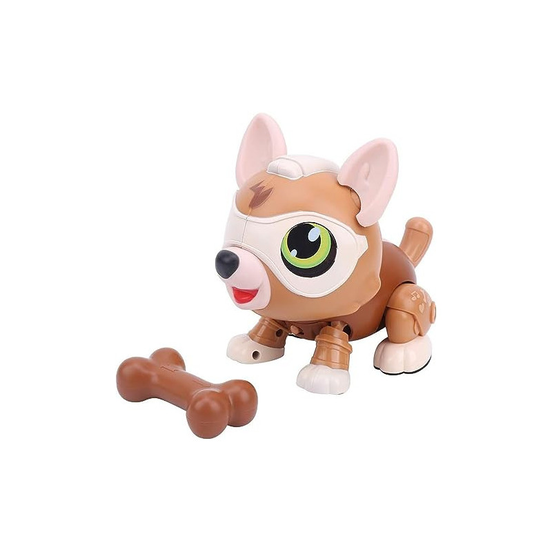 FITTO Singing Robotic Dog, Robot Puppy, Boys and Girls Christmas Gifts for Kids Over 3 Years Birthday Gifts, Magic Pet Dog Brown