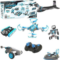 Fitto 6 In 1 Stem Smart Robot Diy Easy To Assemble Drone, Airplane, Robot, Tank, and More. Engineering Toy Kids 8 Years+