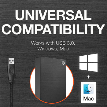 Seagate One Touch HDD with password, 5 TB, External Hard Drive - Black, 2 years Rescue Services (STKZ5000400)