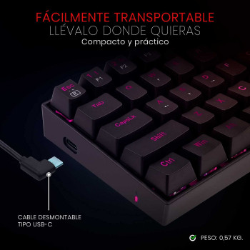 Redragon Dragonborn Rgb - Mechanical Gaming Keyboard - Network Switches - With Detachable Usb Type-C Cable - Black (Black)
