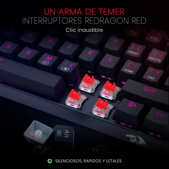 Redragon Dragonborn Rgb - Mechanical Gaming Keyboard - Network Switches - With Detachable Usb Type-C Cable - Black (Black)